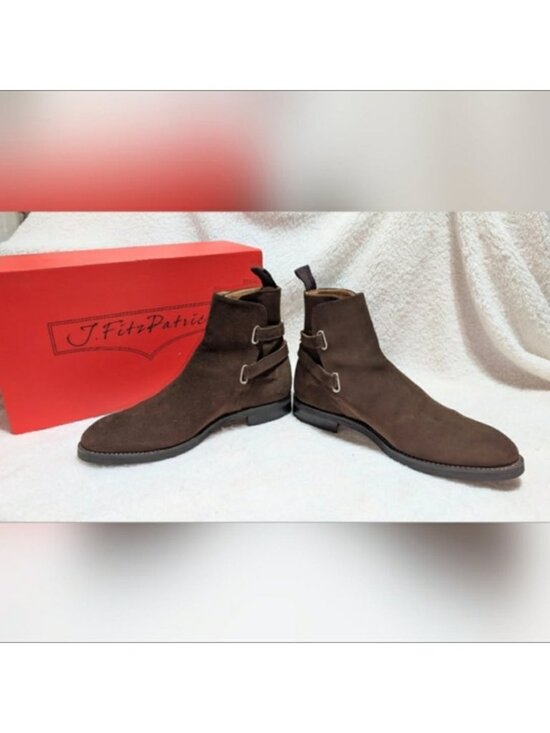 J. FitzPatrick Genesee Jodhpur Dark Brown Suede Leather Designer Boots Mens US 7 main image 14